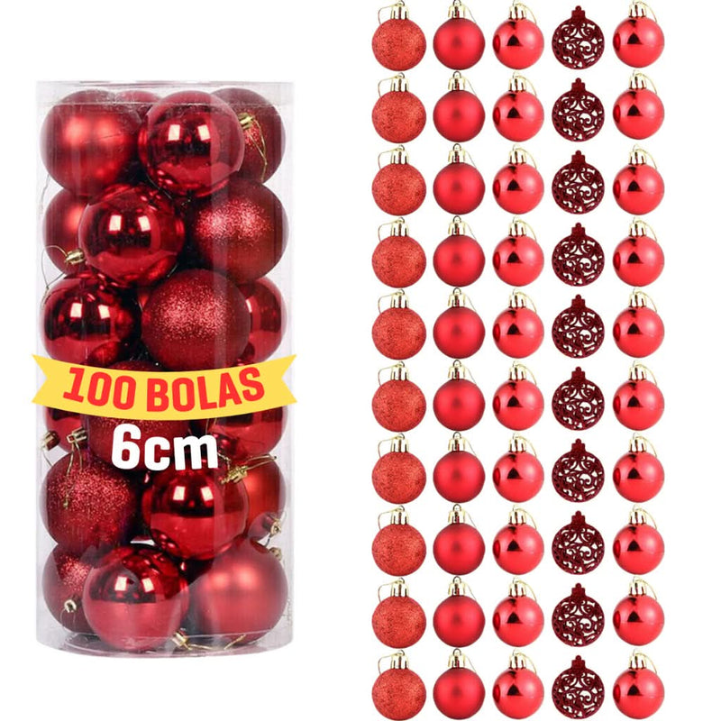 100-Piece 6cm Christmas Tree Ball Ornament Kit