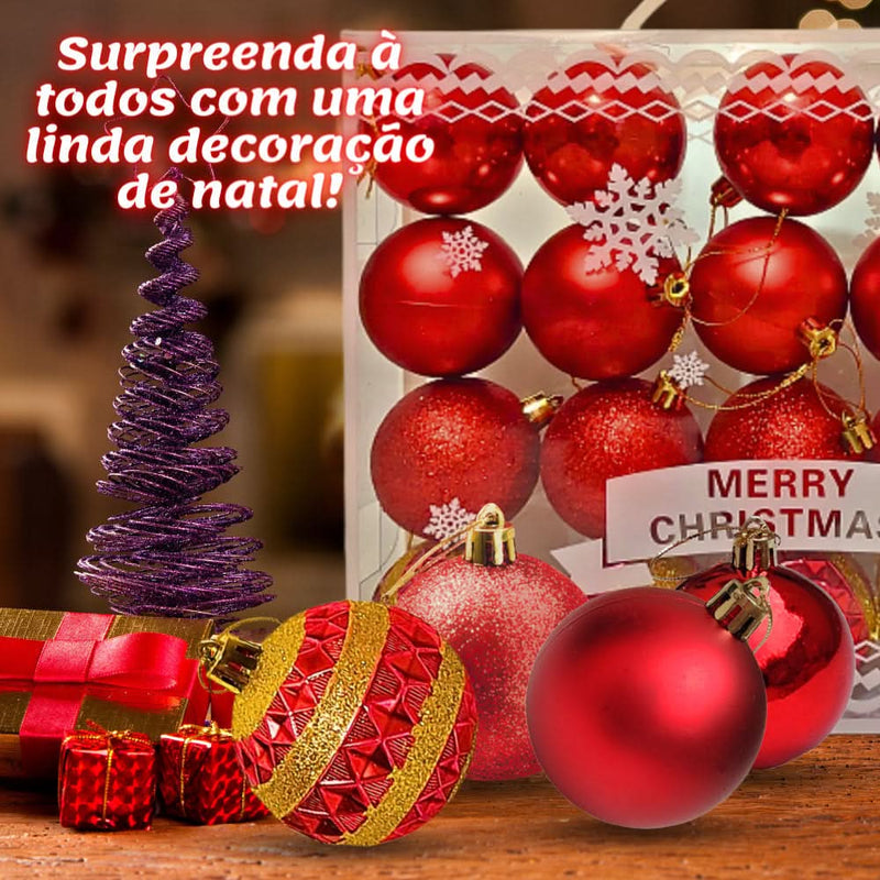 20-Piece Large 6cm Christmas Ball Ornament Set, Matte with Glitter Decorations