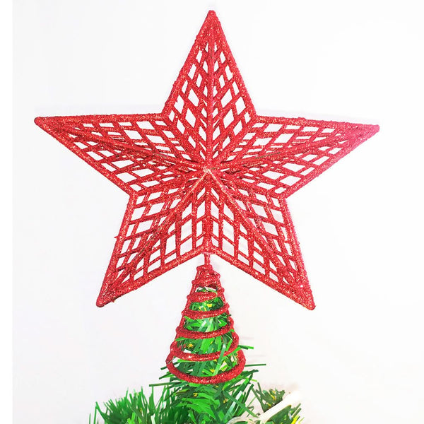 20cm Glitter Christmas Tree Topper Star – Shiny Finish for Holiday Decoration