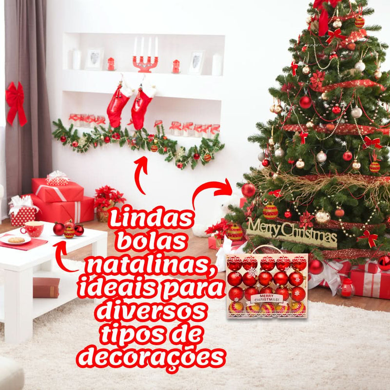 20-Piece Large 6cm Christmas Ball Ornament Set, Matte with Glitter Decorations