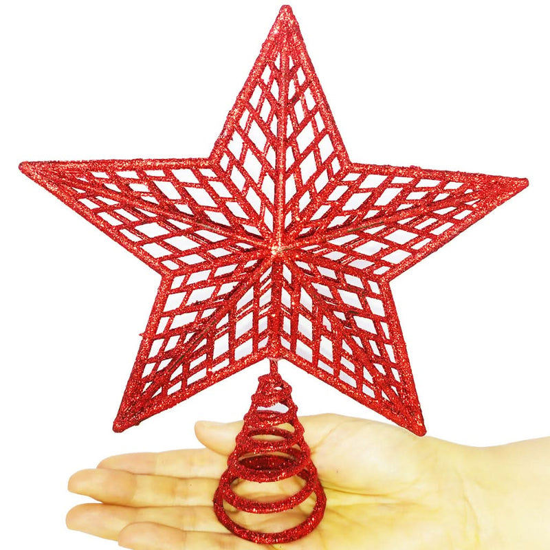 20cm Glitter Christmas Tree Topper Star – Shiny Finish for Holiday Decoration