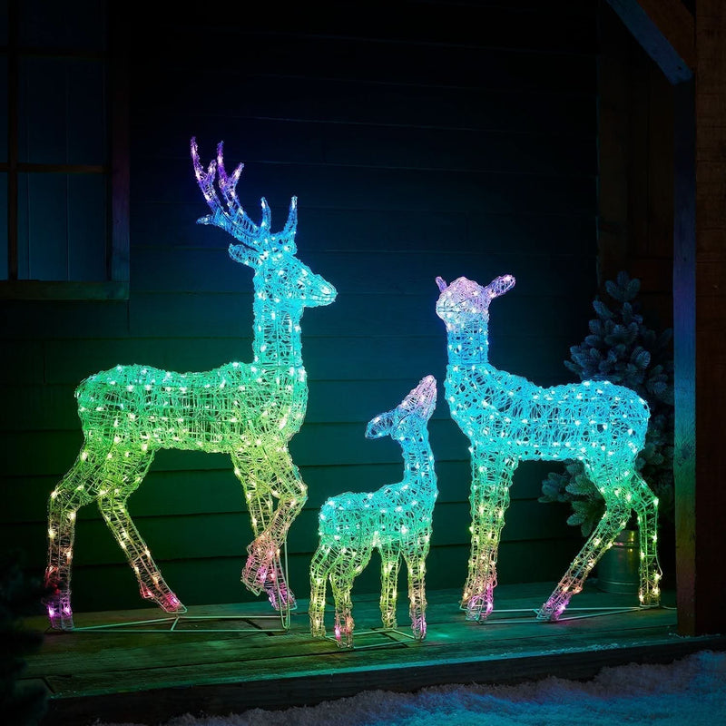 Set of LED Illuminated Reindeer with Smart RGB and Wi-Fi Control