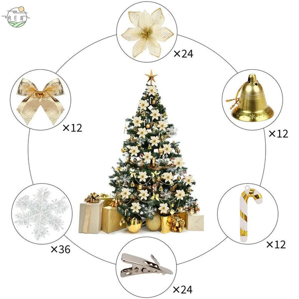 120-Piece Christmas Ornament Kit for Tree Decoration