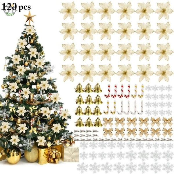 120-Piece Christmas Ornament Kit for Tree Decoration