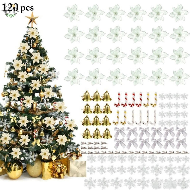 120-Piece Christmas Ornament Kit for Tree Decoration