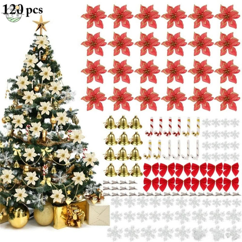 120-Piece Christmas Ornament Kit for Tree Decoration