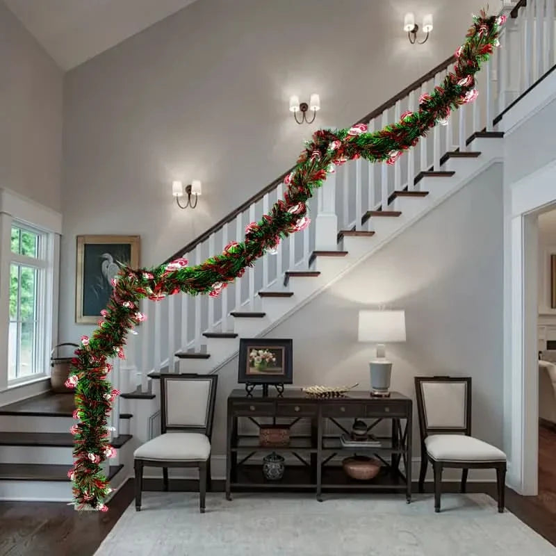 Artificial Christmas Garland with Decorations