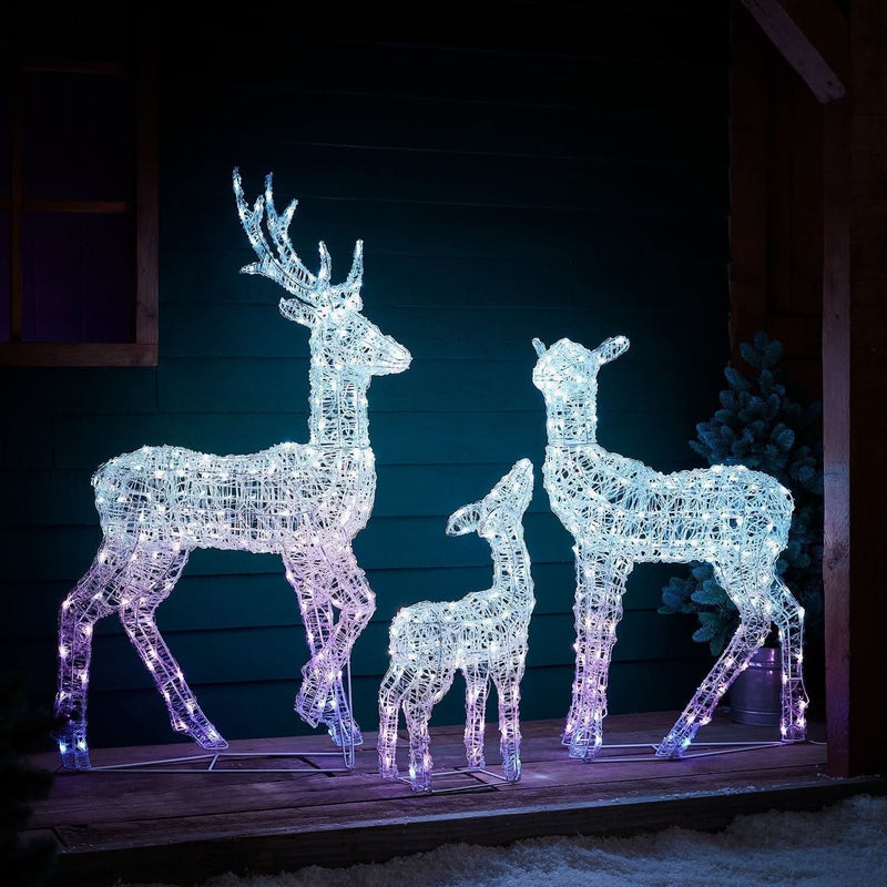 Set of LED Illuminated Reindeer with Smart RGB and Wi-Fi Control
