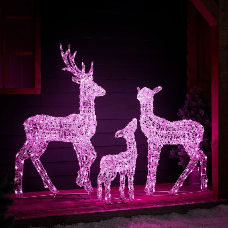 Set of LED Illuminated Reindeer with Smart RGB and Wi-Fi Control