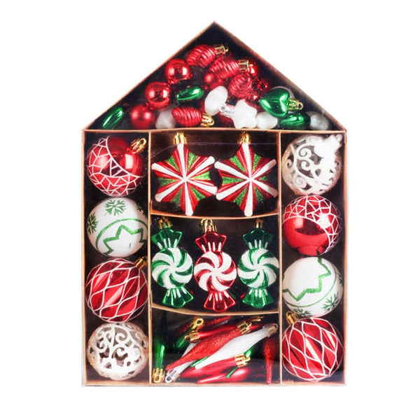 73-Piece Assorted Unbreakable Ball Ornament Set