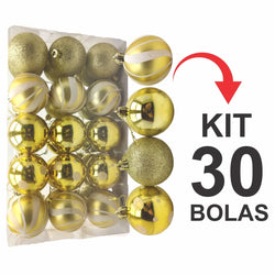 30-Piece Glitter Christmas Ball Ornament Set