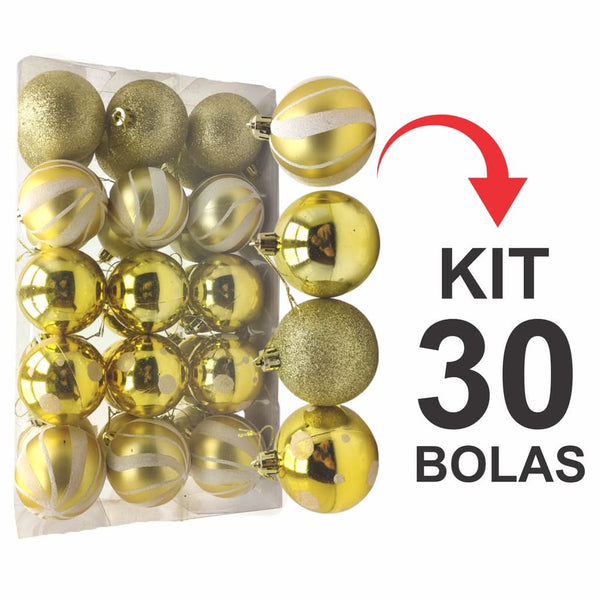 30-Piece Glitter Christmas Ball Ornament Set