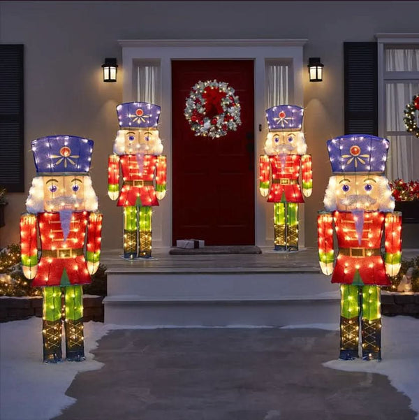 Shimmering Nutcracker with Cool White LEDs – 1.52 m