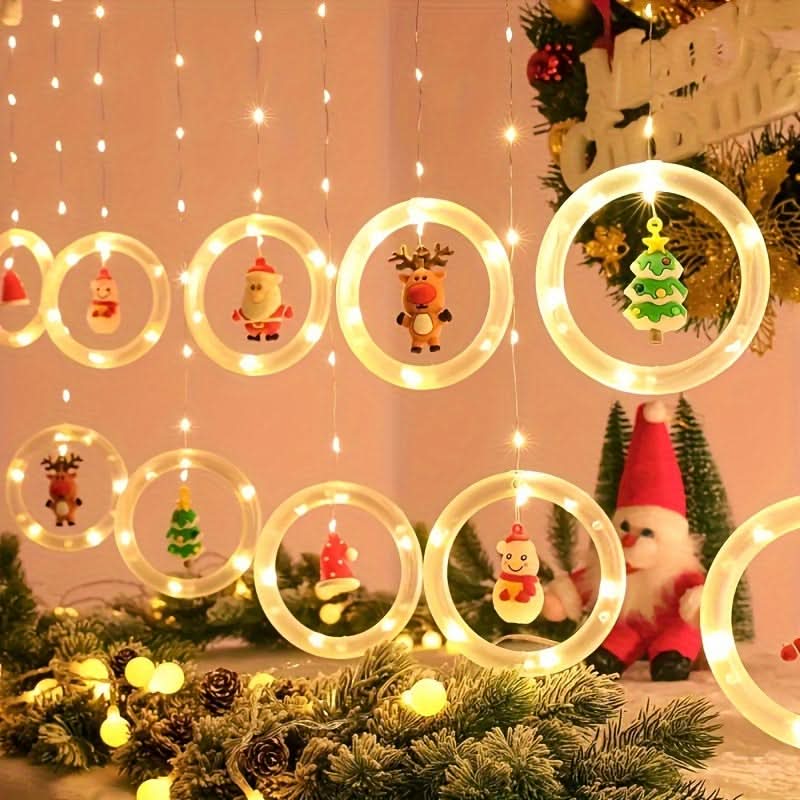 Santa Claus Colorful LED Christmas Window Light with USB