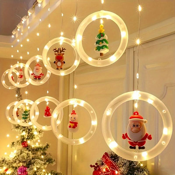 Santa Claus Colorful LED Christmas Window Light with USB