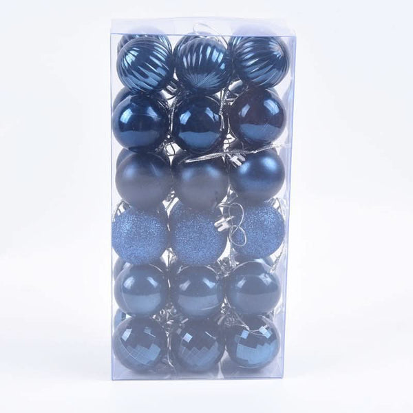 Christmas Decoration / 4cm 36 Pieces Colored Christmas Balls with Glitter