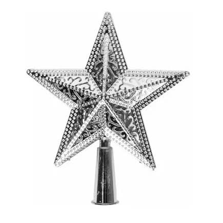 20cm Hollow Metallic Christmas Tree Topper Star