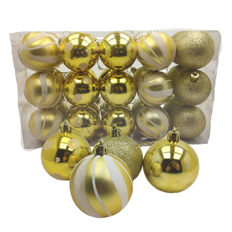 30-Piece Glitter Christmas Ball Ornament Set