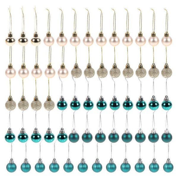 64-Piece Christmas Decoration Balls Blue Gold