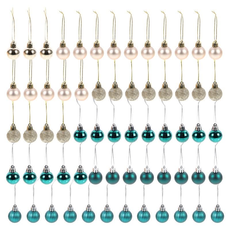64-Piece Christmas Decoration Balls Blue Gold