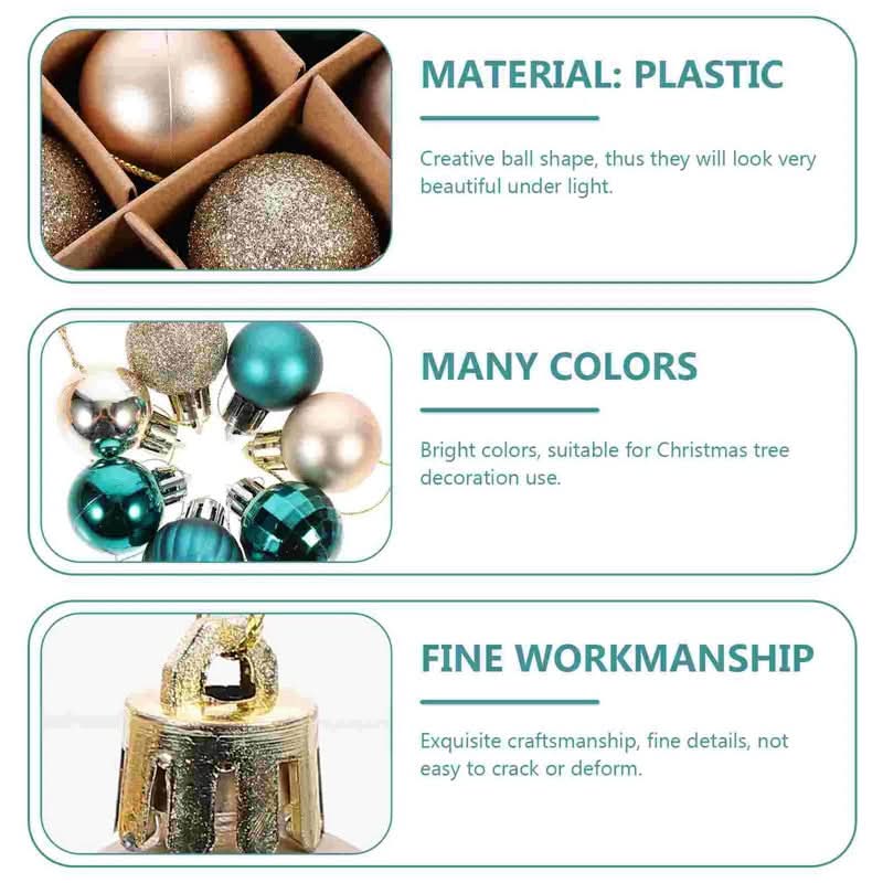 64-Piece Christmas Decoration Balls Blue Gold