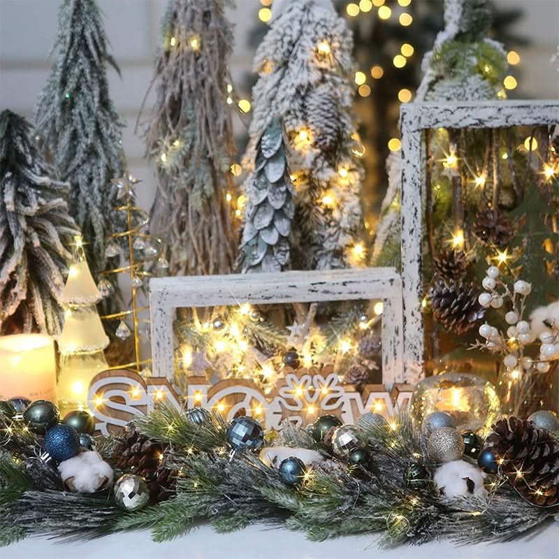 64-Piece Christmas Decoration Balls Blue Gold