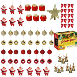 77-Piece Christmas Tree Decoration Kit with LED Twinkling Balls