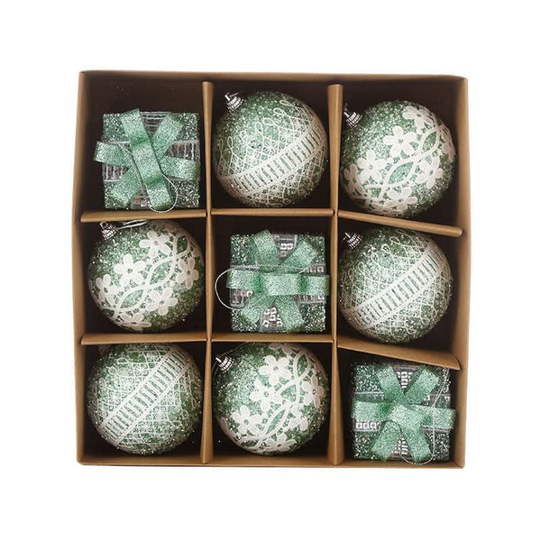 9-Piece Christmas Ball Kit - 8CM