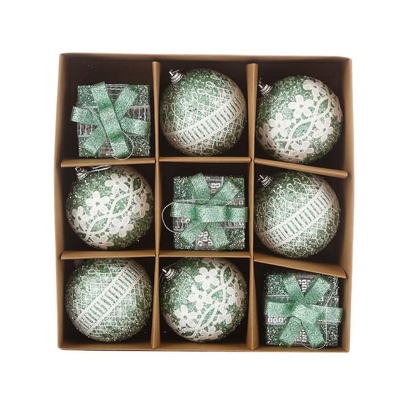 9-Piece Christmas Ball Kit - 8CM
