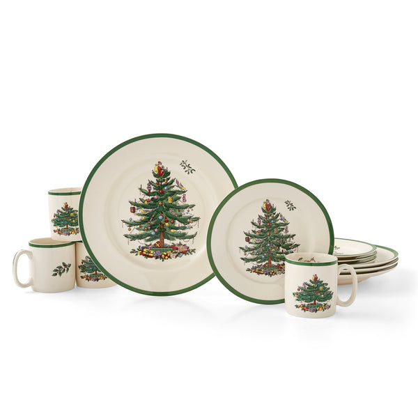 Christmas-Themed Dinnerware Set – 12 Pieces